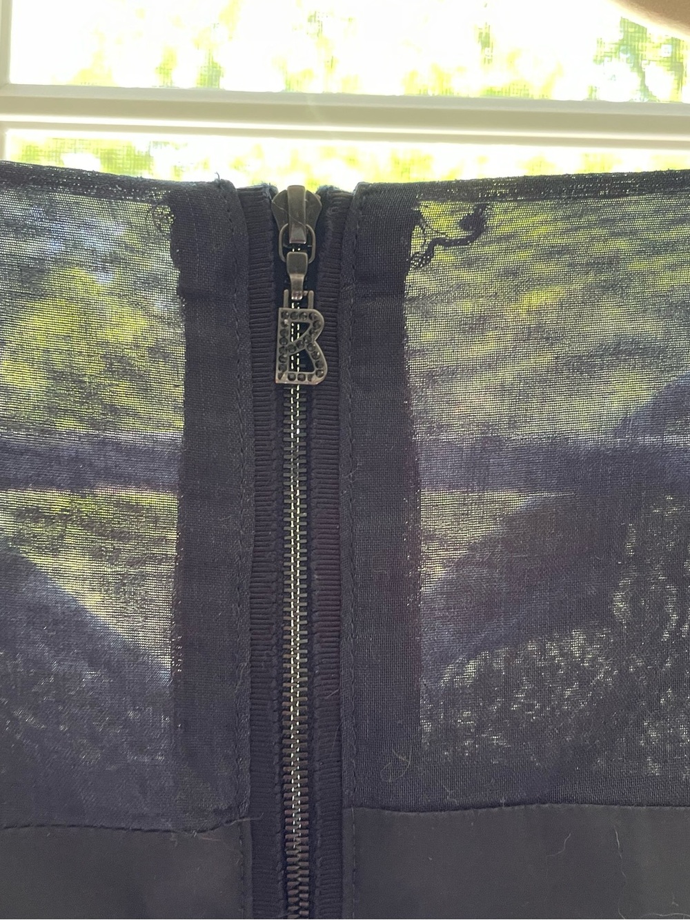 Sonia Bogner Vintage Y2K Peplum, Iconic B Zipper, Navy Blue, EU 42, US 8-10 - Picture 4 of 8